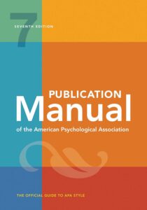 Publication Manual of the American Psychological Association 7th Edition book cover