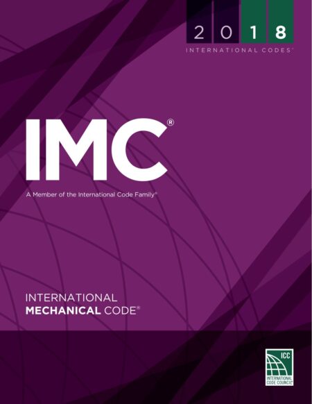 Front cover of the 2018 International Mechanical Code (IMC) softcover book, featuring the ICC logo.