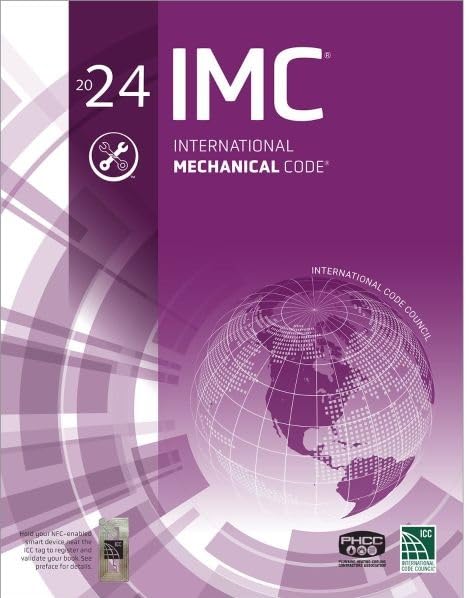 2024-International-Mechanical-Code-IMC Front cover of the 2024 International Mechanical Code (IMC) softcover book, featuring the ICC logo.