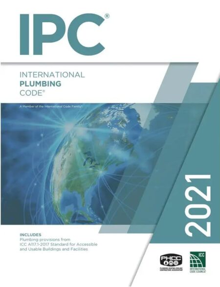 Front cover of the 2021 International Plumbing Code (IPC) softcover book, featuring the ICC logo.
