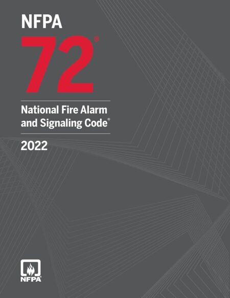 Front cover of NFPA 72 National Fire Alarm and Signaling Code 2022 Edition paperback, featuring the official NFPA logo.