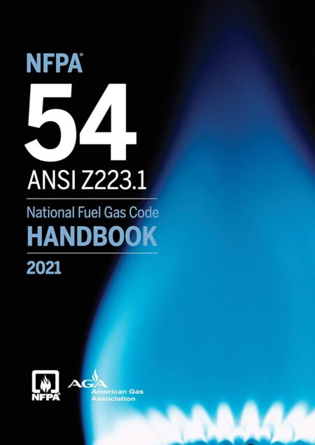 Front cover of the NFPA 54 National Fuel Gas Code Handbook 2021 Edition, featuring the official NFPA logo and handbook branding.