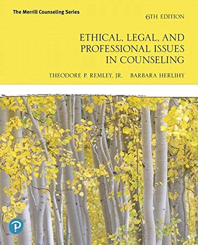 Read & Write Books – Online Bookstore ethical legal and professional issues in counselin theodore p remley jr barbara p 9780135183816