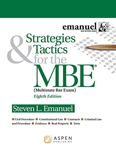 strategies tactics for the mbe steven l emanuel 9781543839395