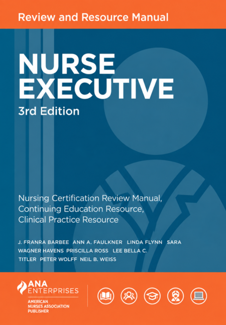 Nurse Executive Review and Resource Manual, 3rd Edition, nursing certification review textbook cover.