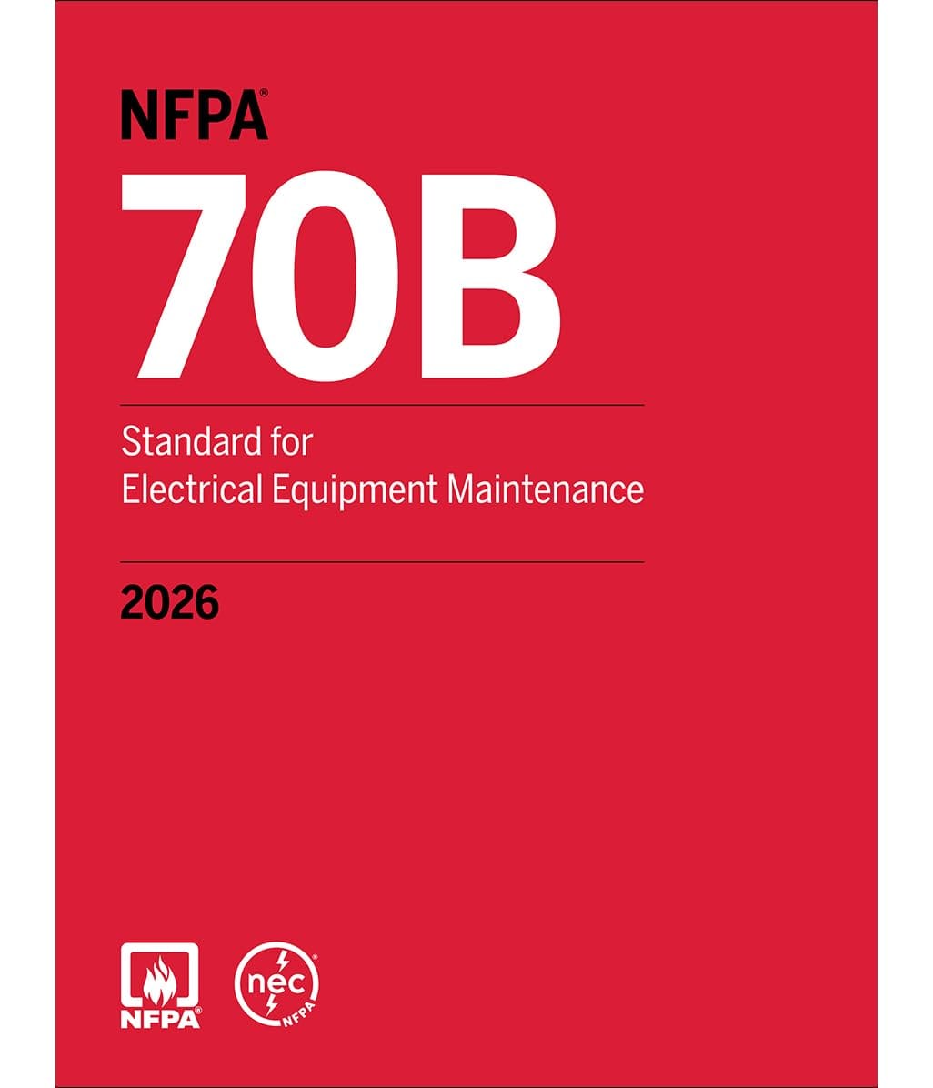 NFPA 70B 2026 edition front cover, Standard for Electrical Equipment Maintenance